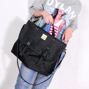 Large Black Carhartt Canvas Messenger Bag